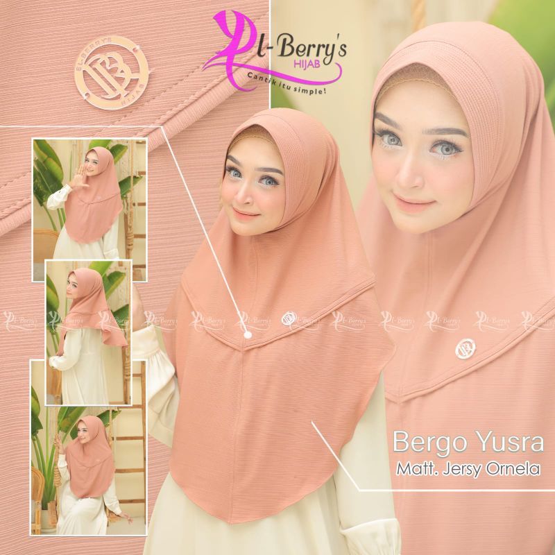 [ Paket Usaha ] 𝑬𝒍-𝑩𝒆𝒓𝒓𝒚'𝒔 Hijab Instan Bergo Yusra Bahan Jersey Ornella
