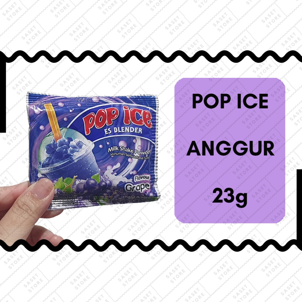 

Pop Ice Anggur 23g Sachet Minuman Serbuk Susu Grape