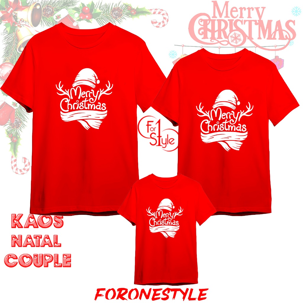 KAOS NATAL COUPLE KELUARGA MERRY CHRISTMAS SANTA CLAUS - kaos natal family couple keren - Kaos natal