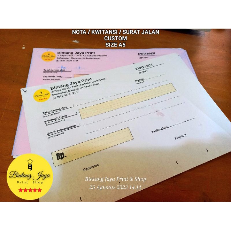 NOTA NCR 2 FLY ATAS DAN BAWAH / KWITANSI custom toko