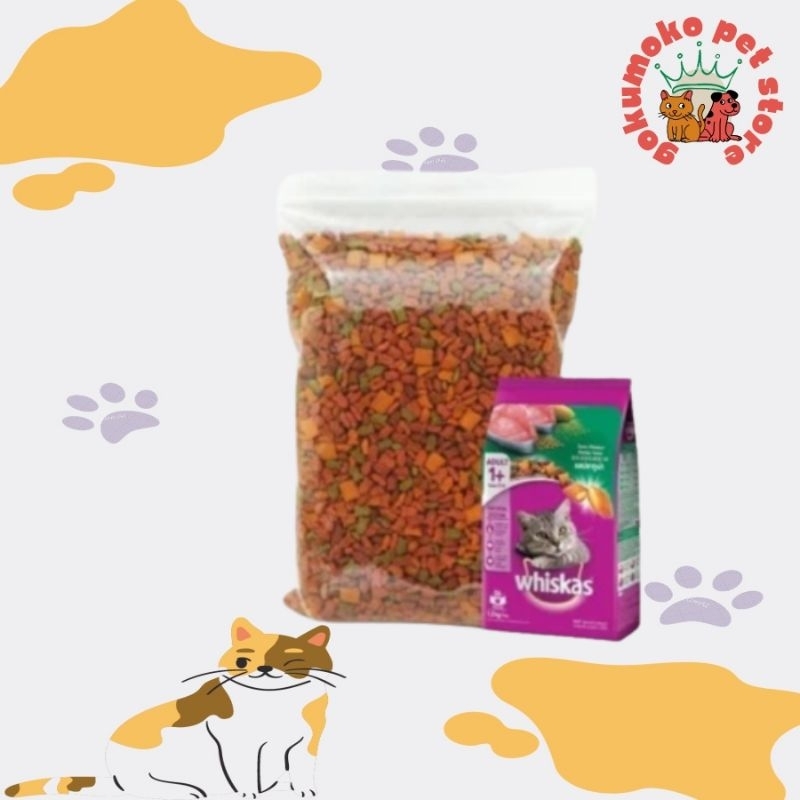 Whiskas 1 kg repack / Dry Food / makanan kucing