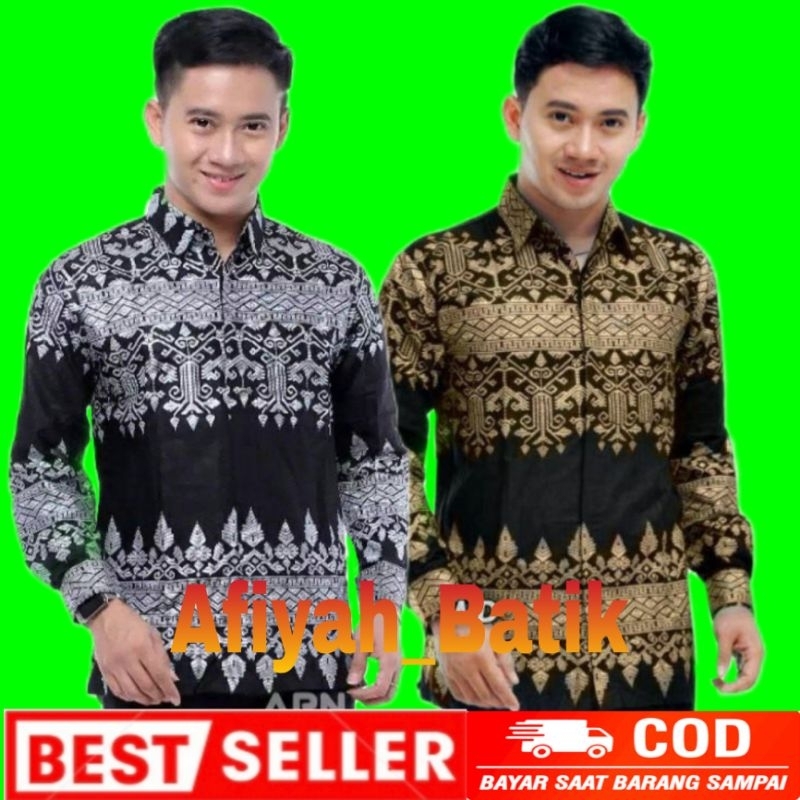 Kemeja Batik Modern Pria/Baju Batik Pria Lengan Panjang/Kemeja Prada