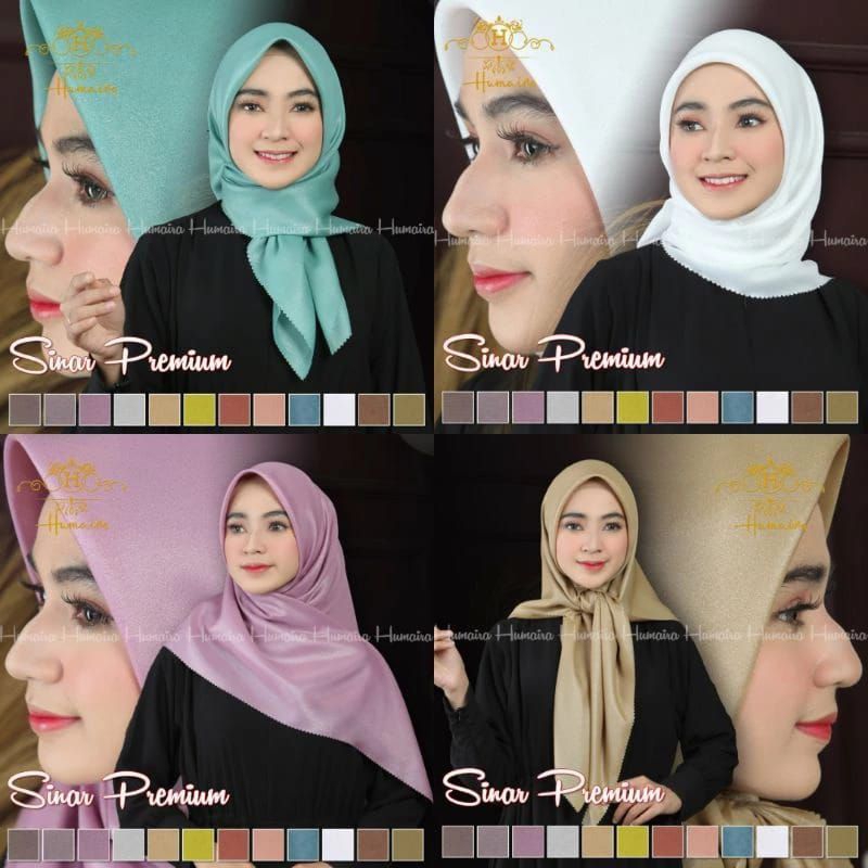 HIJAB SEGI EMPAT LASER CUT HUMAIRA /NUR SINAR