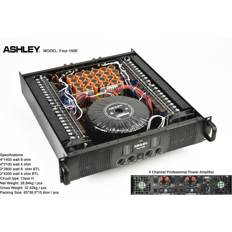 Power amplifier 4 channel ashley four 1500 original four1500