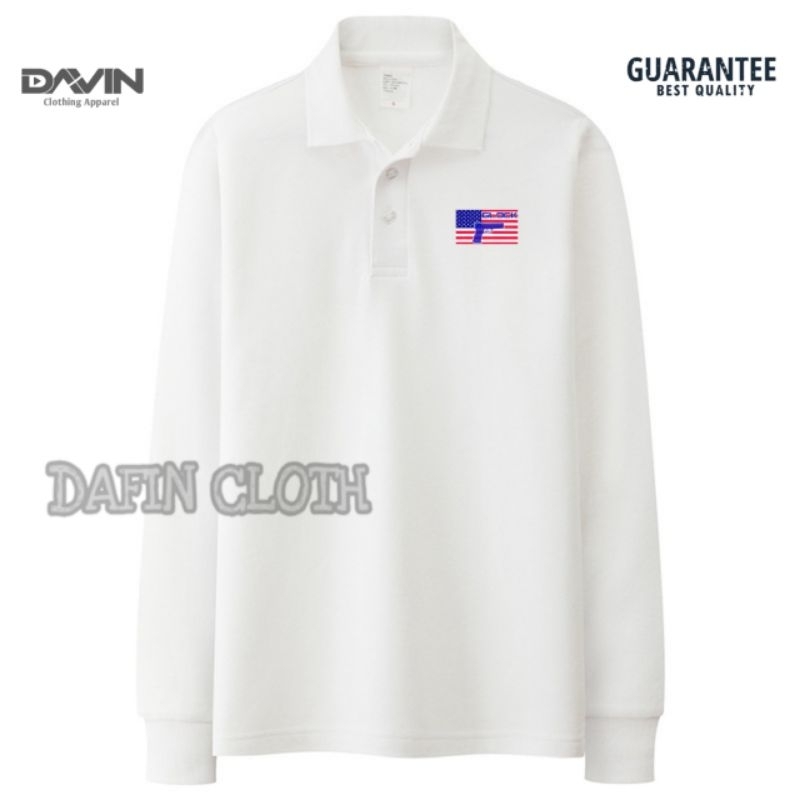 Kaos Kerah Pria Polo shirt Lengan Panjang Glock USA