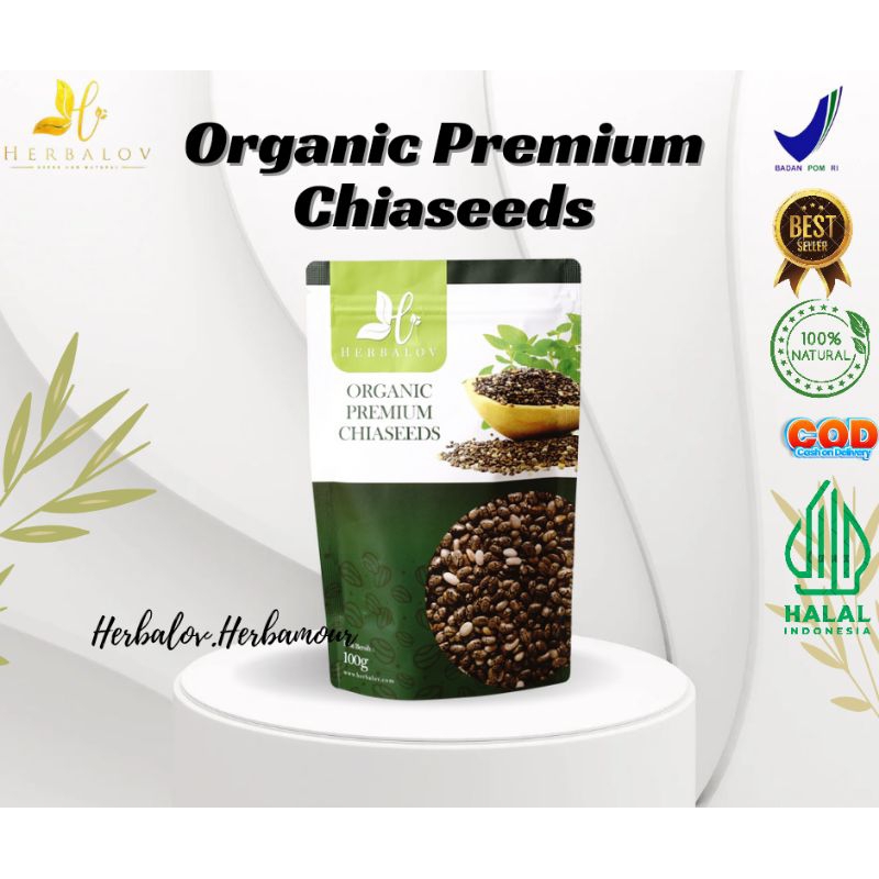 

Premium Organic Chia seeds Detoksifikasi Diet Penuaan Dini by Herbalov