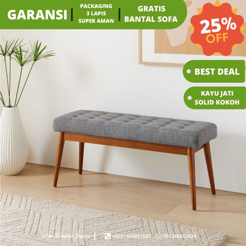 BANGKU DUDUKAN SOFA EMPUK, BANGKU PANJANG, BANGKU TUNGGU, BANCH CHAIR KAYU JATI