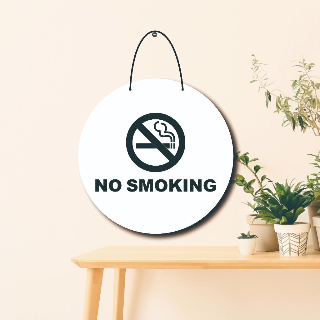 TULISAN NO SMOKING BAUT KACA CANTOLAN AKRILIK PRINT UV