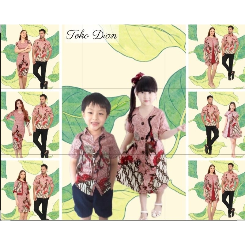 Koleksi Seragam Batik Cheongsam Couple Bangau Pink