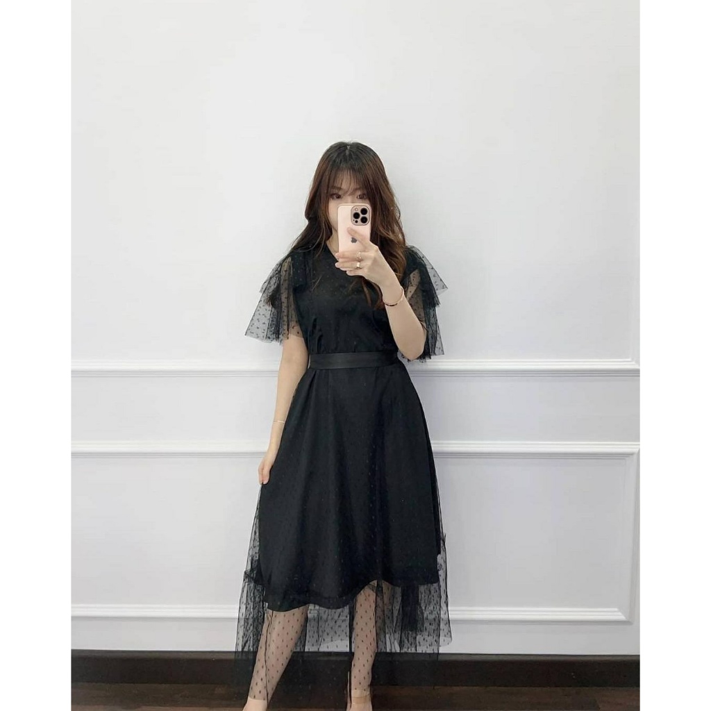 Dress Wanita Natalan kondangan pesta mewah polos model kekinian gaun terbaru Ruffle