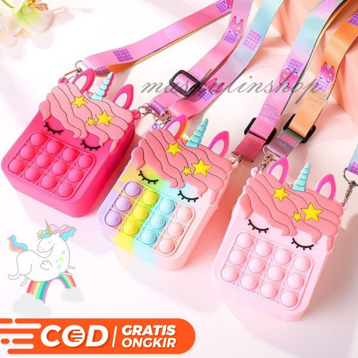 Big Sale TAS POP IT ANAK PREMIUM/ TAS SELEMPANG ANAK UNICORN/ TAS ANAK POP IT TIKTOK MURAH