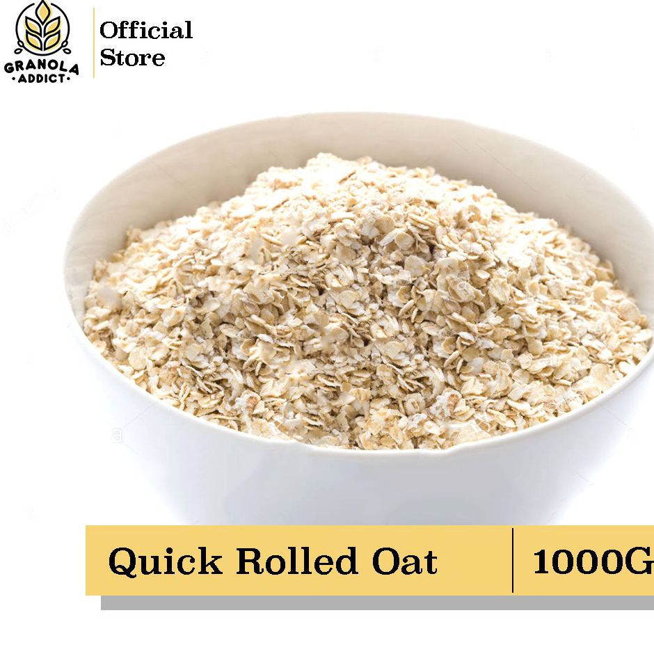 

Readystock Granola Addict - Quick Rolled Oat / Gandum Instant 1KG Terlaris