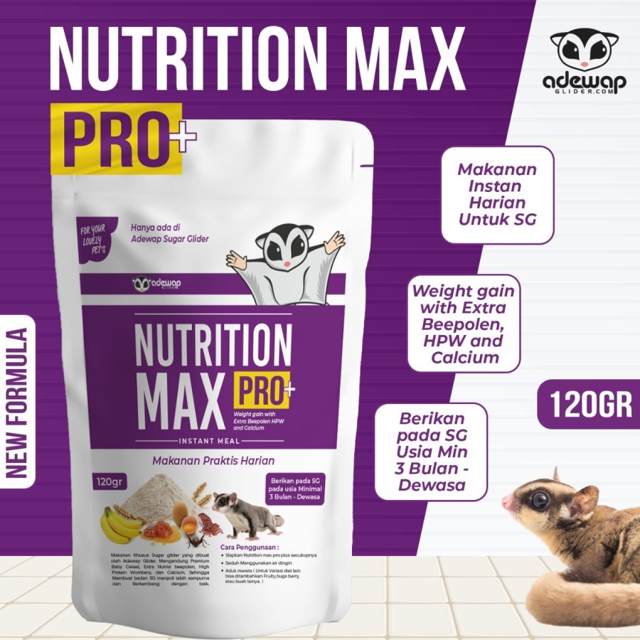 ADEWAP GLIDER Nutrition Max Makanan Bubur Sugar Glider Premix Protein Kalsium HPW Daily Meal Harian