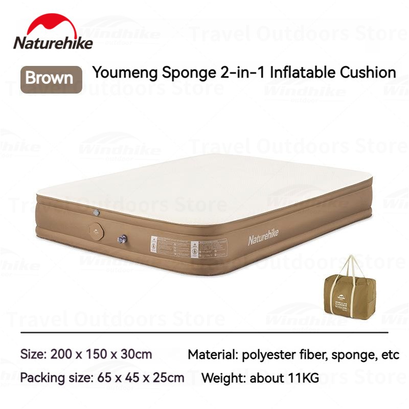 KASUR ANGIN NATUREHIKE CNH22DZ026 POMPA 2 IN 1 GLAMPING SLEEPING KASUR ANGIN FAMILY MATRAS ANGIN CAM