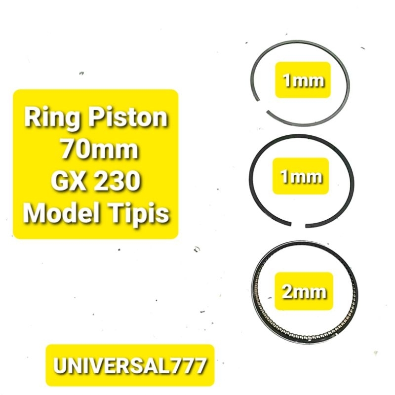 GX220 GX230 Ring Piston 70mm Model Tipis Honda GX 220 230 Alkon Genset 70 mm