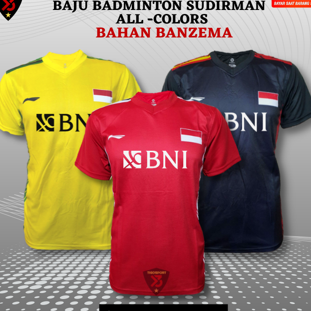 Terlaris KAOS BADMINTON L-CHAMP BNI/BAJU BULUTANGKIS/JERSEY BADMINTON/KAOS BULUTANGKIS