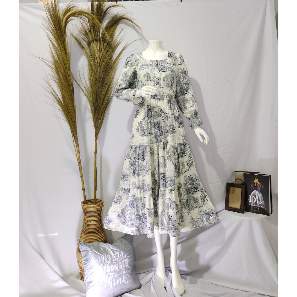 Hiyori Dress Pakaian Tidur dan Piyama Marthaa Bahan Katun Rayon Diamond Bumil Busui Hijab friendly.