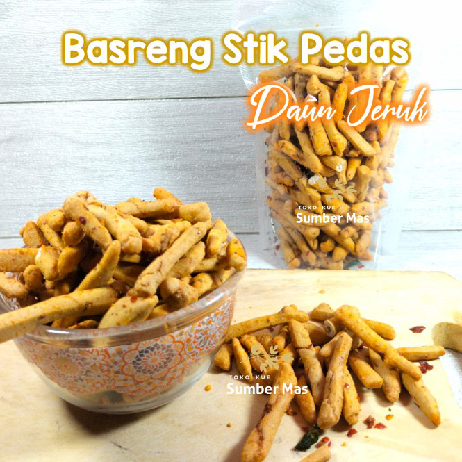 

✔FREE ONGKIR✅ BASTIK BASRENG STIK PEDAS DAUN JERUK / Standing Pouch 120 gr / Plastik Tebal 250 gr