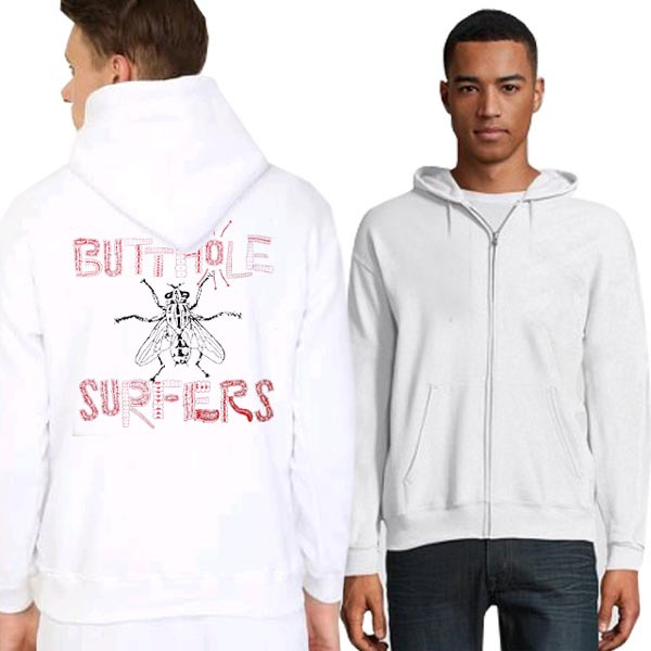 Butthole Surfers Hoodie Bahan Cotton Fleece | Pullover & Zipper Hoodie White