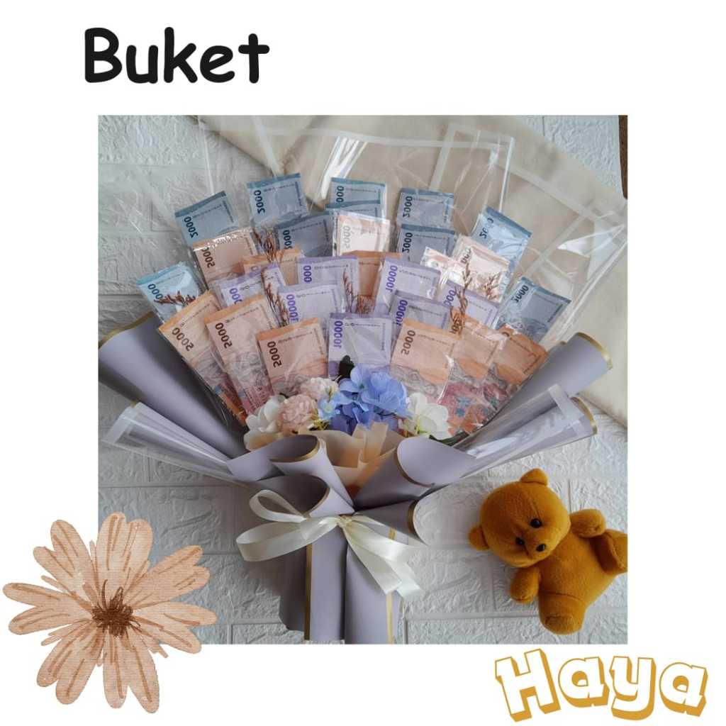 Buket kerangka uang 10-20 lembar