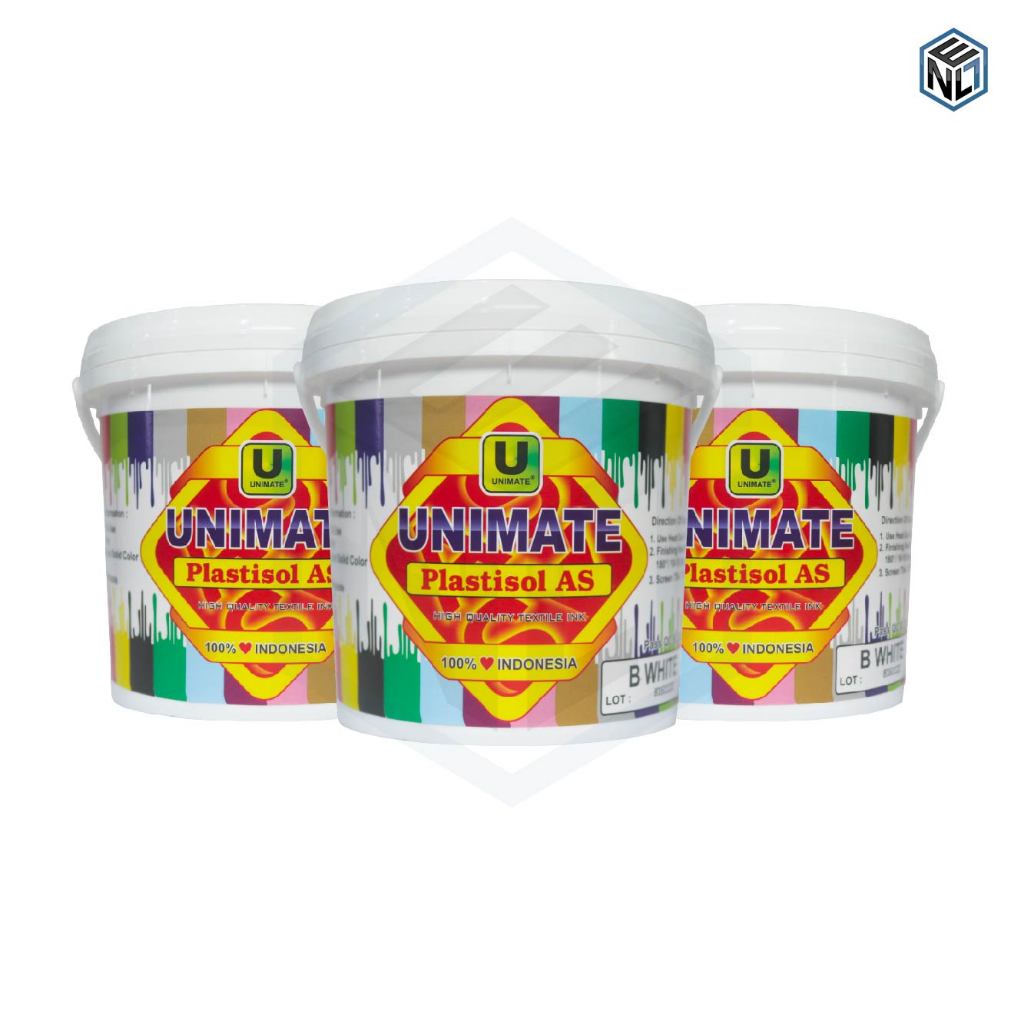 

Tinta Plastisol Unimate Solvent Base berkualitas Warna Solid 1kg