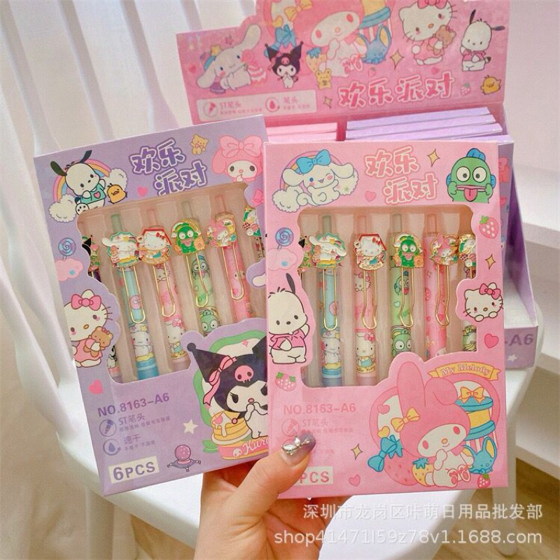 

Pulpen Gel Sanrio Melody dan Kuromi isi 6 pcs