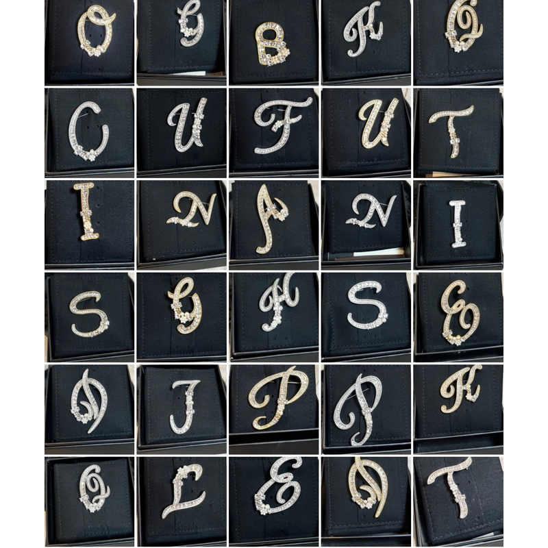 READY BISA GOSEND BUTTONSCARVES ALPHABET BROOCH