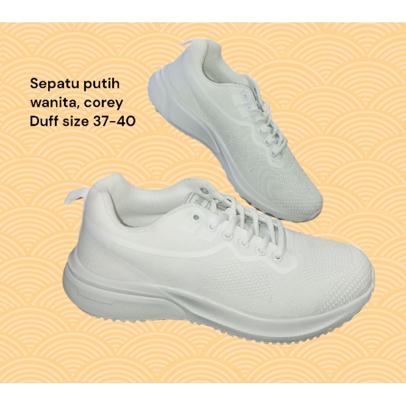 Sepatu putih wanita, size 37-40, corey Duff.