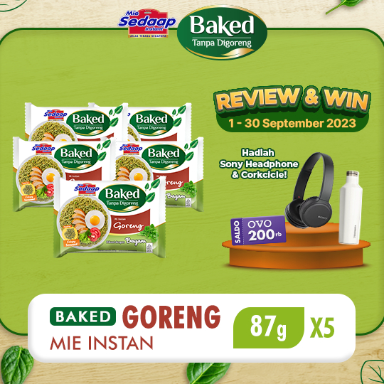 

➲➛☆ Sedaap Mie Instan Baked Goreng 87gr x5 Ready