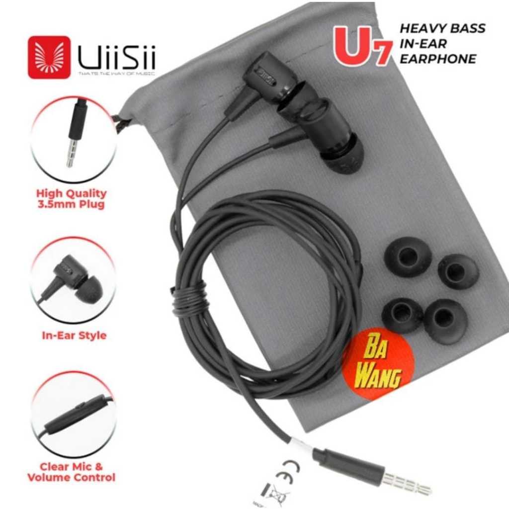 Headset Type UIISI U7 Wired Bass Handsfree