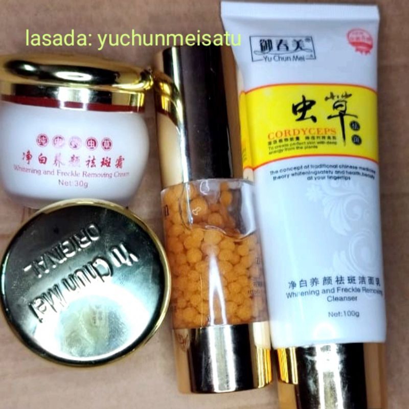 YU CHUN MEI CORDY PAKET FLEK, KRIM SIANGMLM,SERUM RETINOL,SABUN YCM ORI HCI