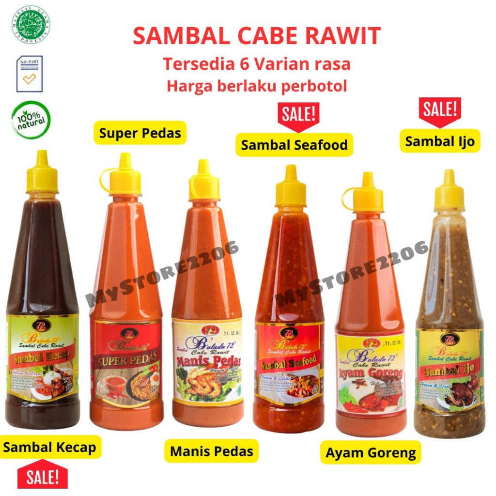 

Sambal Balado Kaisar 72 Super Pedas 300ml Singkawang Kalimantan Barat