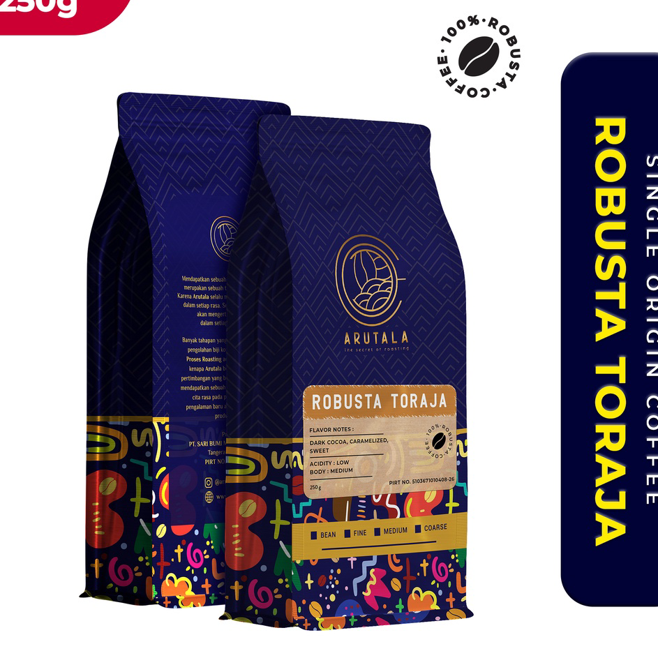 

VCVR6470 Free Ongkir ARUTALA Kopi Toraja Rantebua Robusta Coffee 250 gram