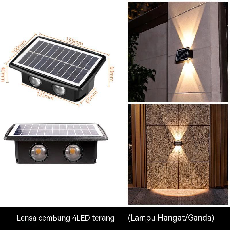Lampu Dinding Outdoor Tenaga Surya Waterproof Lampu Eksterior Solar Cell