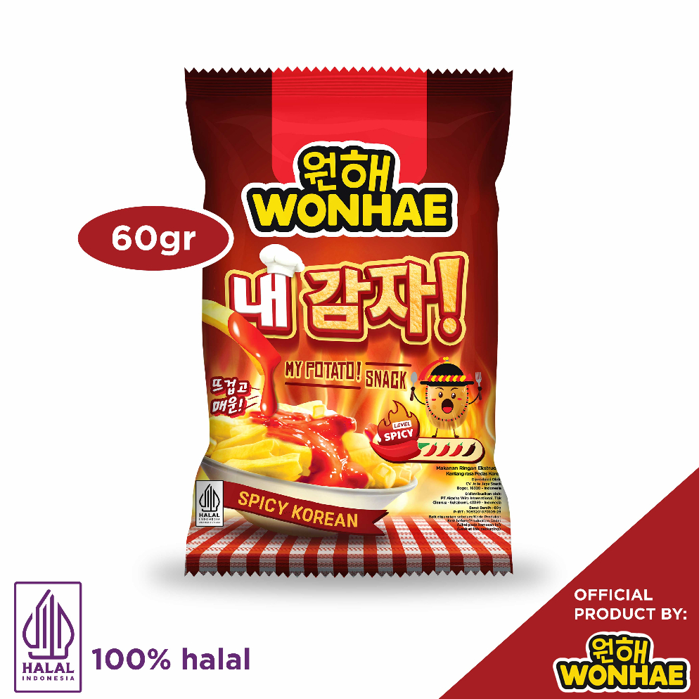 

☄️New event✨ Wonhae Potato Snack Spicy Korean 65 gr by Mujigae Official Store / Makanan Ringan / French Fries Snack / Snack Pedas / Snack Halal / Snack Import Halal / Cemilan Makanan Instan Korea Halal