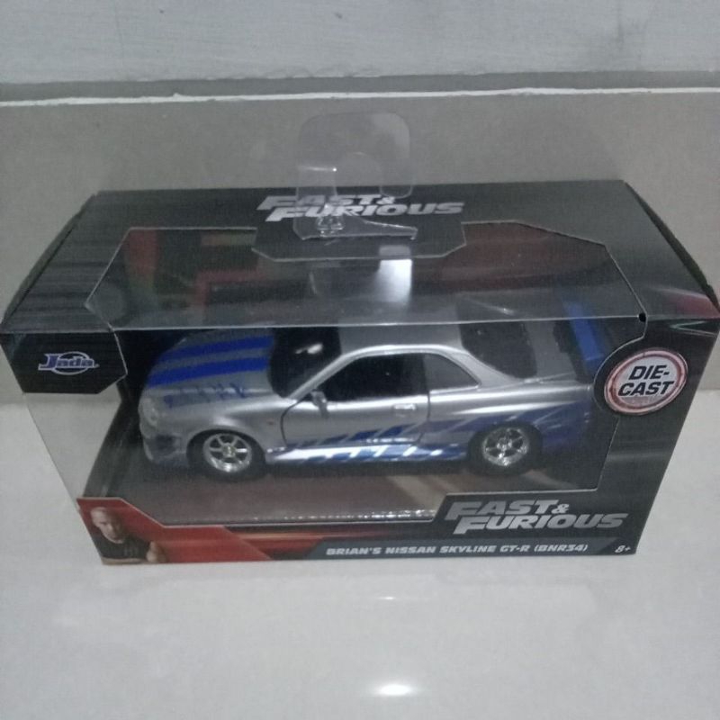 brian's nissan skyline gtr (bnr34) jada diecast fast furious
