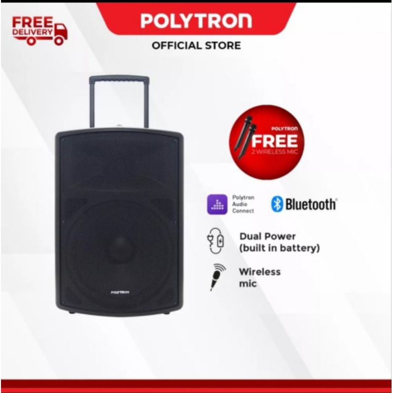 Polytron Paspro 15F3 15 inch Pas Pro 15F3 Wireless Speaker