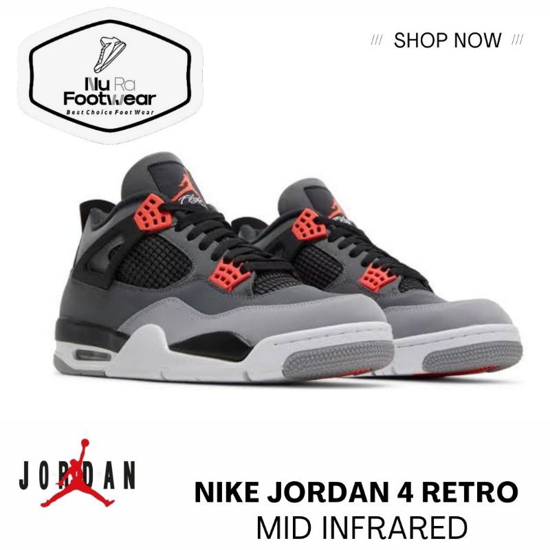Sepatu Basket Nike Jordan 4 Retro Mid Infrared