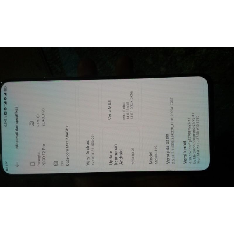 poco f2 pro ram 8/256 fulset original