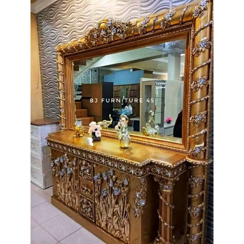 SET FIGURA CERMIN HIAS UKIRAN KAYU JATI | SET BUFET HIAS FIGURA HIAS UKIR CERMIN UKIR FURNITURE JATI