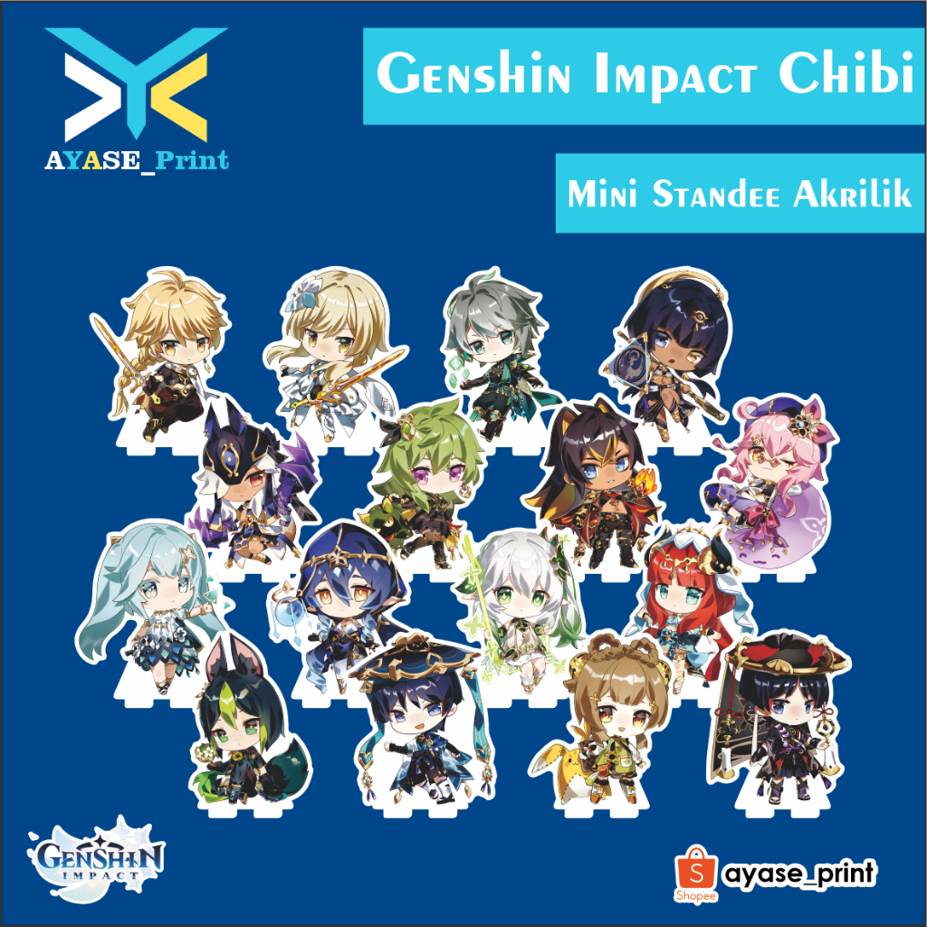 Standee Akrilik Mini GENSHIN IMPACT CHIBI SUMERU KARAKTER | Aether Alhaitam Candace Chino Collei Deh