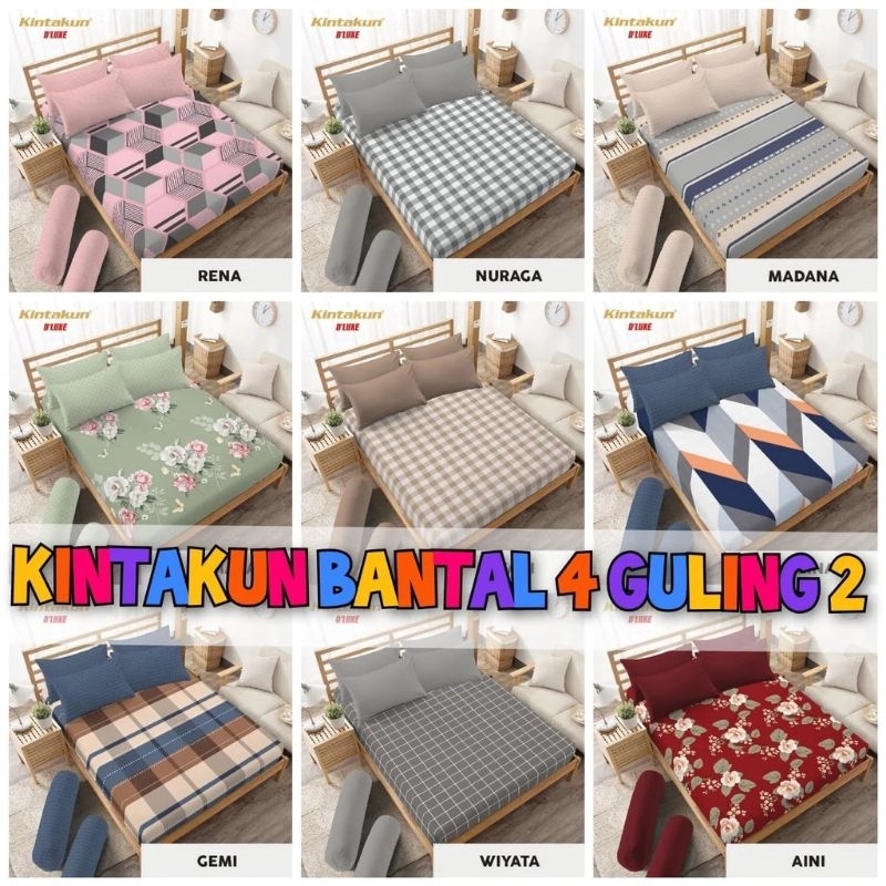 SPREI KINTAKUN BANTAL 4 + 2 GULING