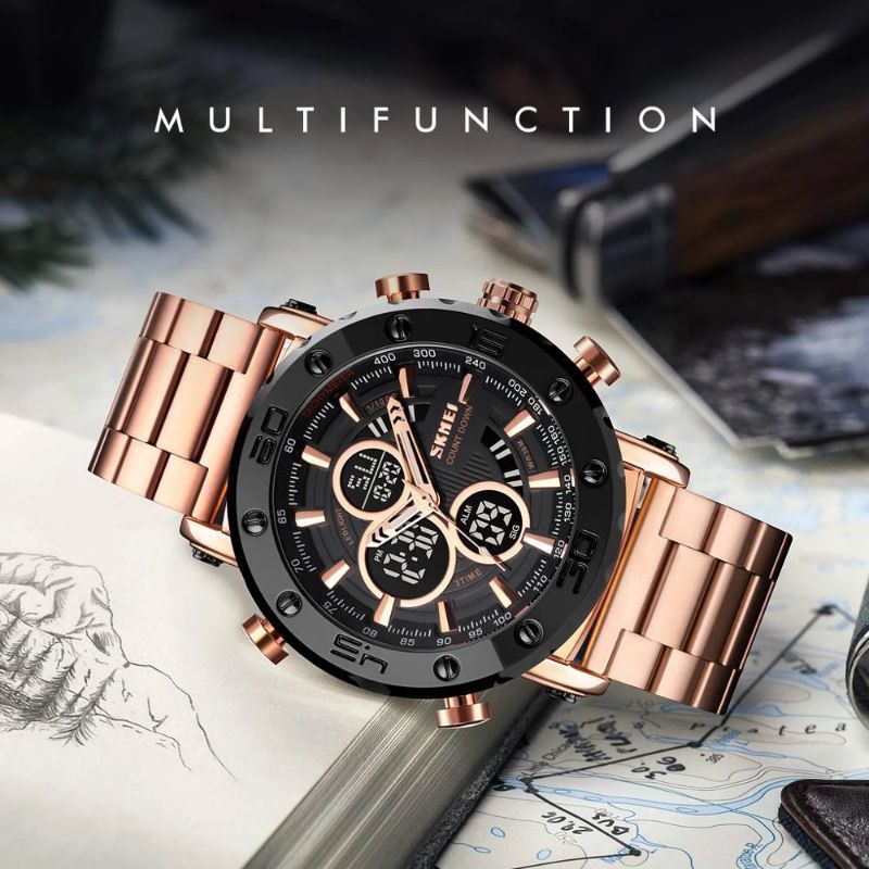 SKMEI 1636 Original Jam Tangan Pria Dual Time Tahan Air