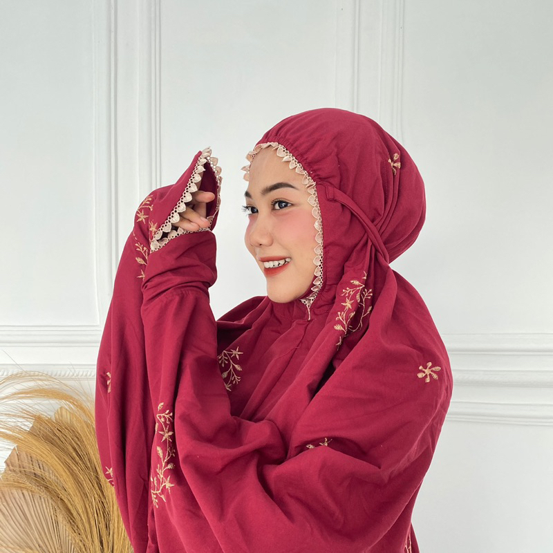 mukena terusan dewasa bordir/ASOKA/mukena langsungkan dewasa