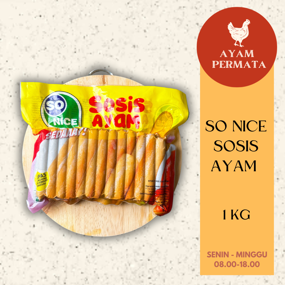 

SO NICE Sosis Ayam 1kg Bakar Goreng Tumis by So Good Japfa - Chicken Sausage Sosiz