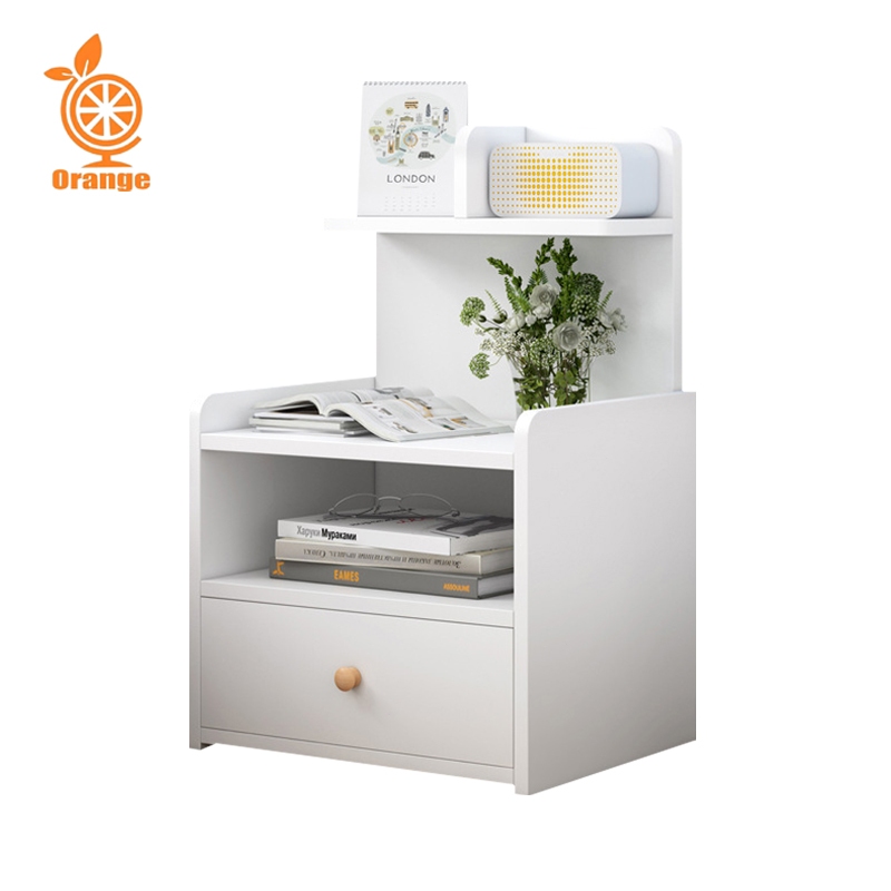 ORANGE Meja samping tempat tidur mini, laci penyimpanan, desain cantik, lemari penyimpanan modern, f