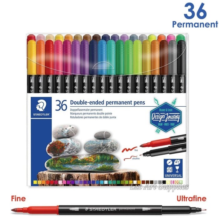 

PEN DOUBLE ENDED PERMANENT FIBRE - TIP PEN 36 COLOURS 3187 TB36