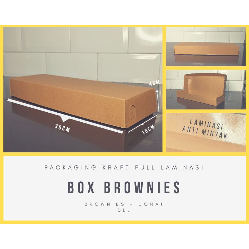 

DUS BOX BROWNIES 30 x 10 x 4 KRAFT LAMIANSI KOTAK MAKANAN BROWNIES PACKAGING BRONIS