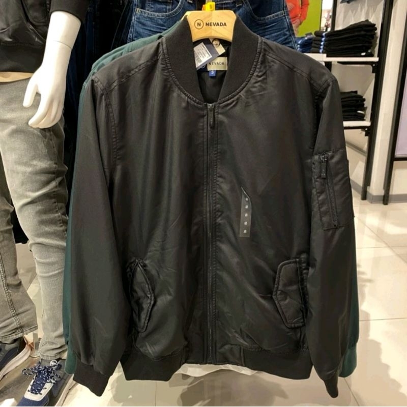 Nevada jacket zipper pria parasut size s-xl