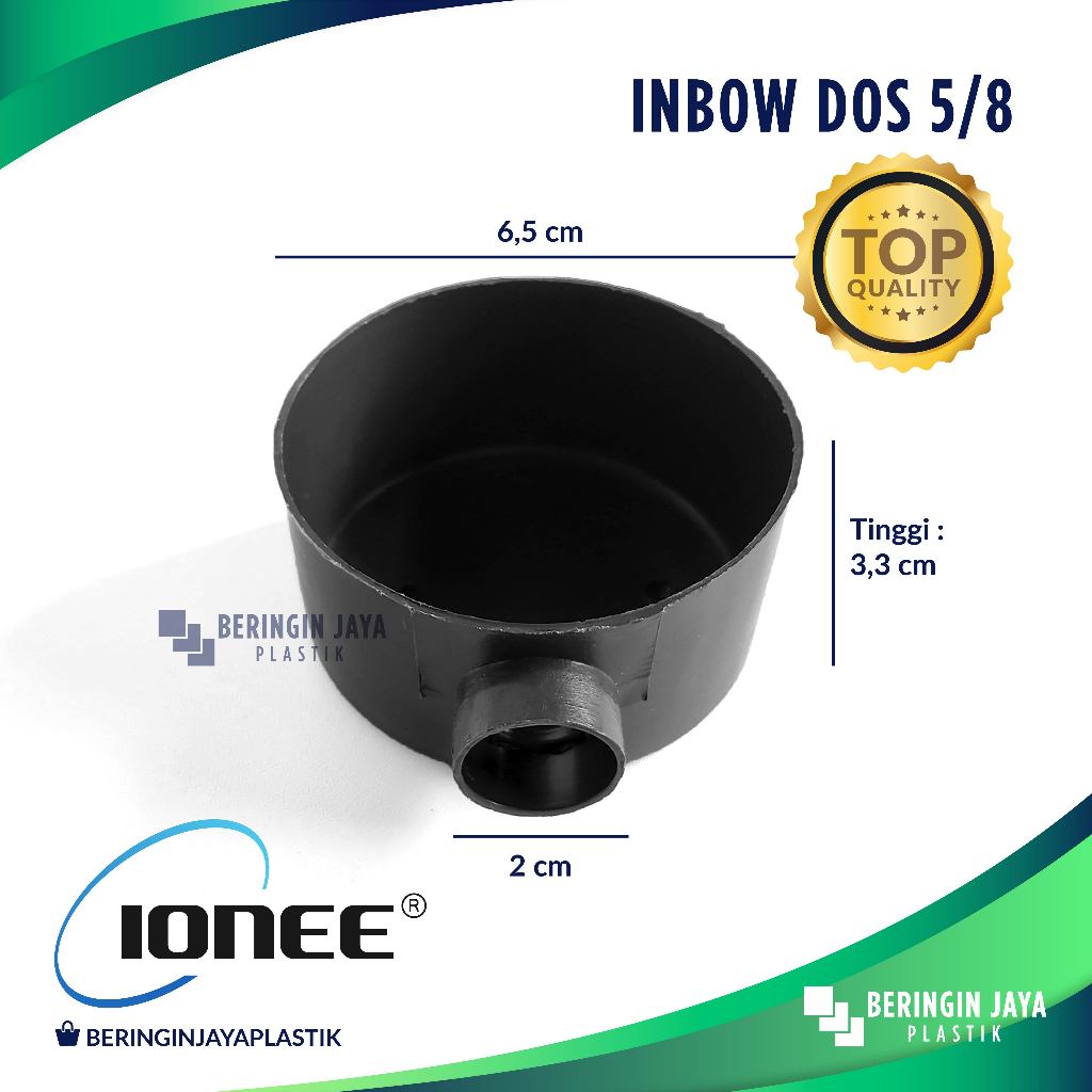 IONEE Inbow Dus 5/8" Hitam Bulat Kuping / Sambungan Kabel Saklar Fitting 5/8 Embodus Imbodus Ib Dus 